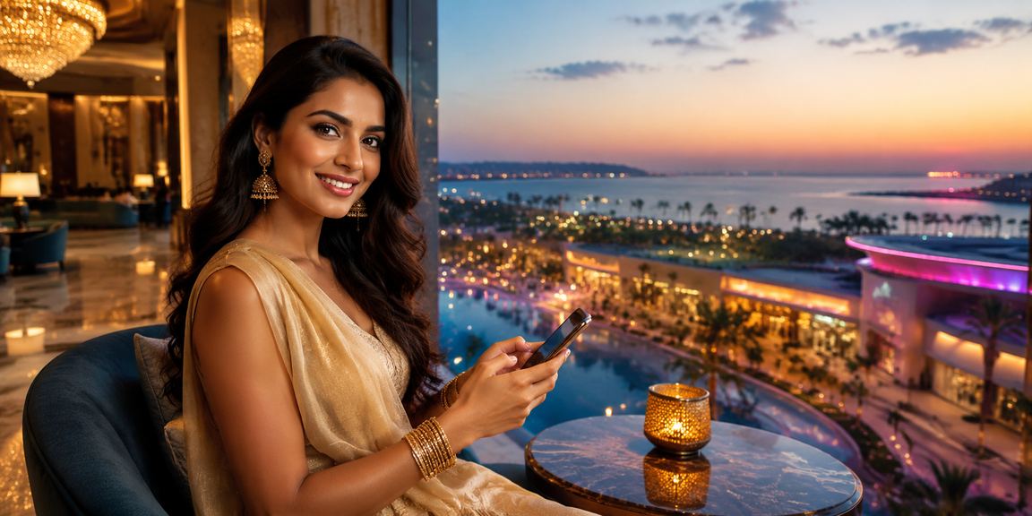 Vibrant neon-lit online slots on mobile device in India